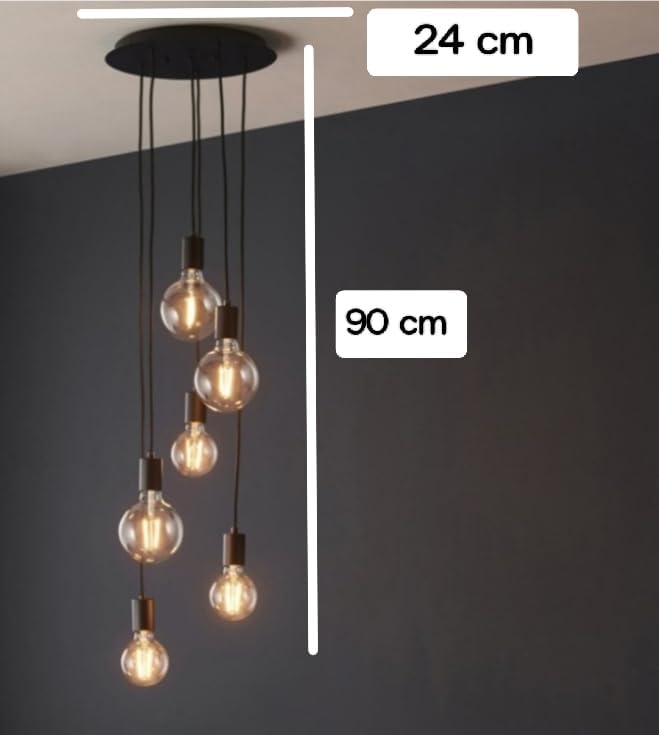 Round Cluster 6 Light Chandelier Hanging Pendant Ceiling Light