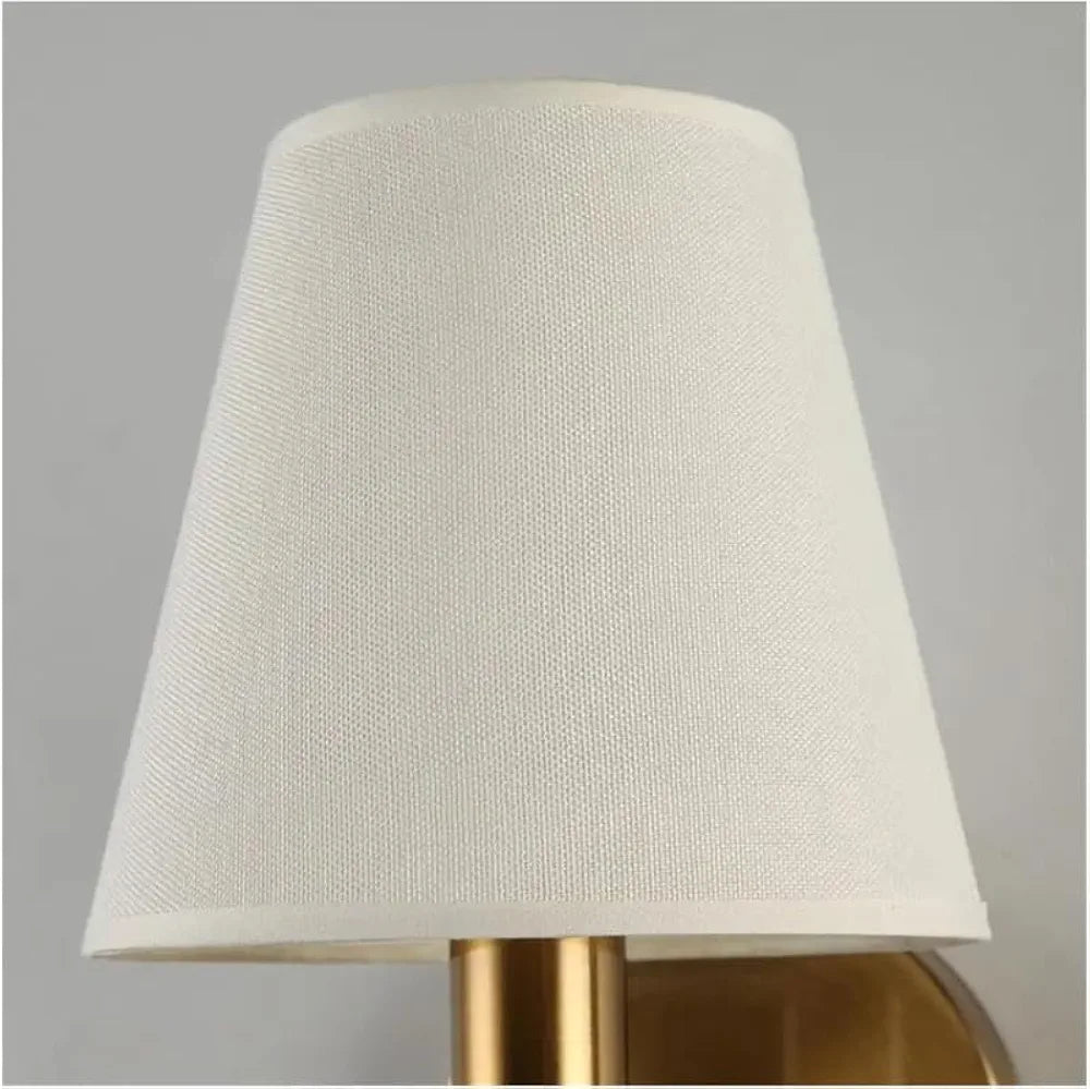 LED Fabric Lampshade Wall Lamp E27 Bulb Bedroom Wall Sconce