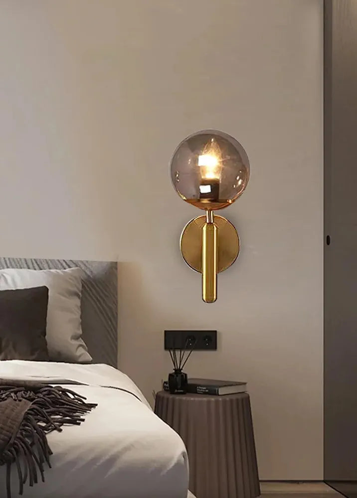 Modern Glass Globe Wall Sconce