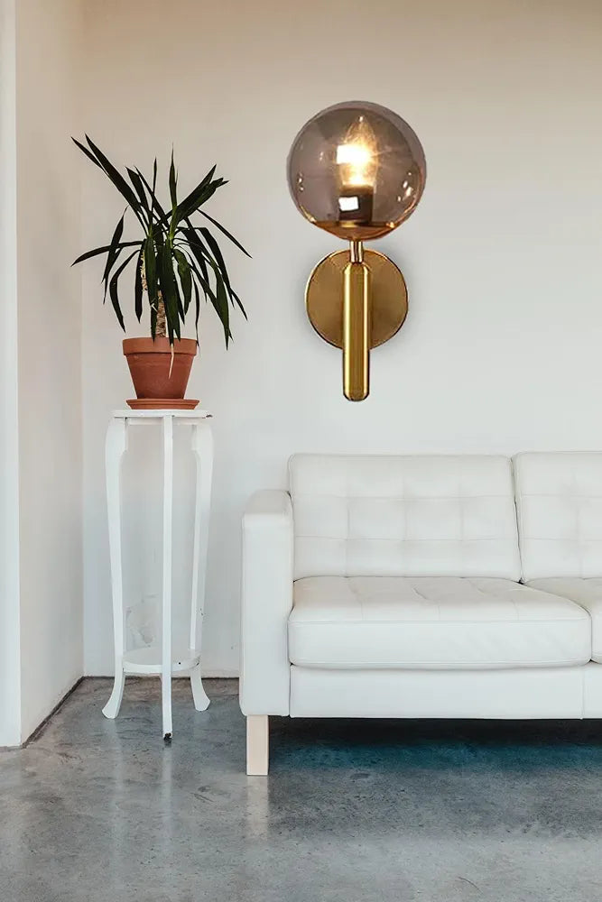 Modern Glass Globe Wall Sconce