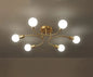 6- Light Sputnik Sphere Chandelier Ceiling Light Lamp Brass Antique Finish Color