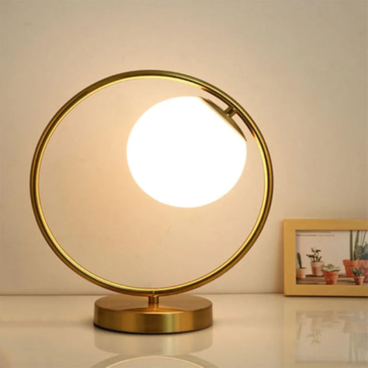 Unique Gold Plated Table Lamp With Moon Light