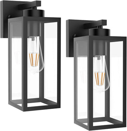 1 -Light 13.5-in H Matte Black Hardwired Outdoor Wall Light
