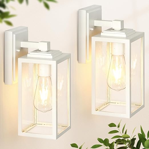 2 Pack Outdoor Light Fixture Wall Lighting Lantern Anti-Rust Porch Lights