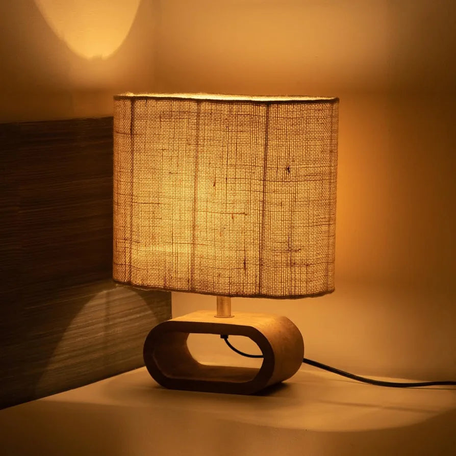 Stacked Geometry' Decorative Wooden Table Lamps for Home Decoration