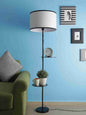 TU WOMAN Metal Floor Lamp with 2 Shelf for Living Room, Home Décor, Gift
